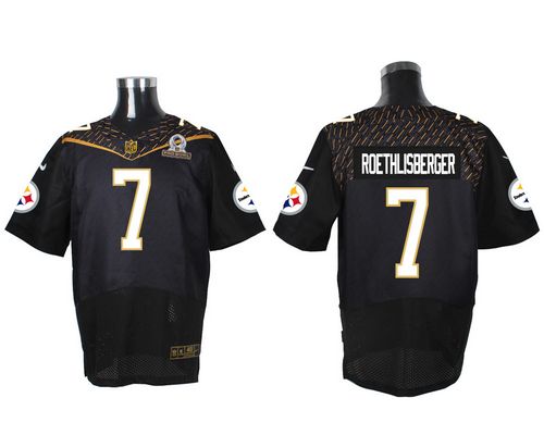 Nike Steelers #7 Ben Roethlisberger Black 2016 Pro Bowl Men's Stitched NFL Elite Jersey